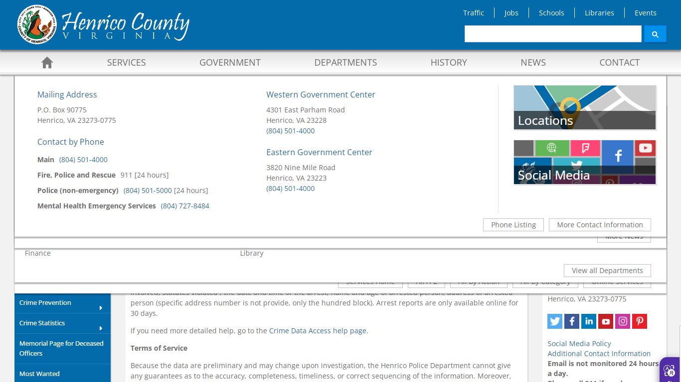 Public Crime Data Access - Henrico County, Virginia